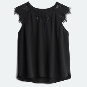 Brixon Ivy Jarred Lace Detail Cap-Sleeve Blouse
